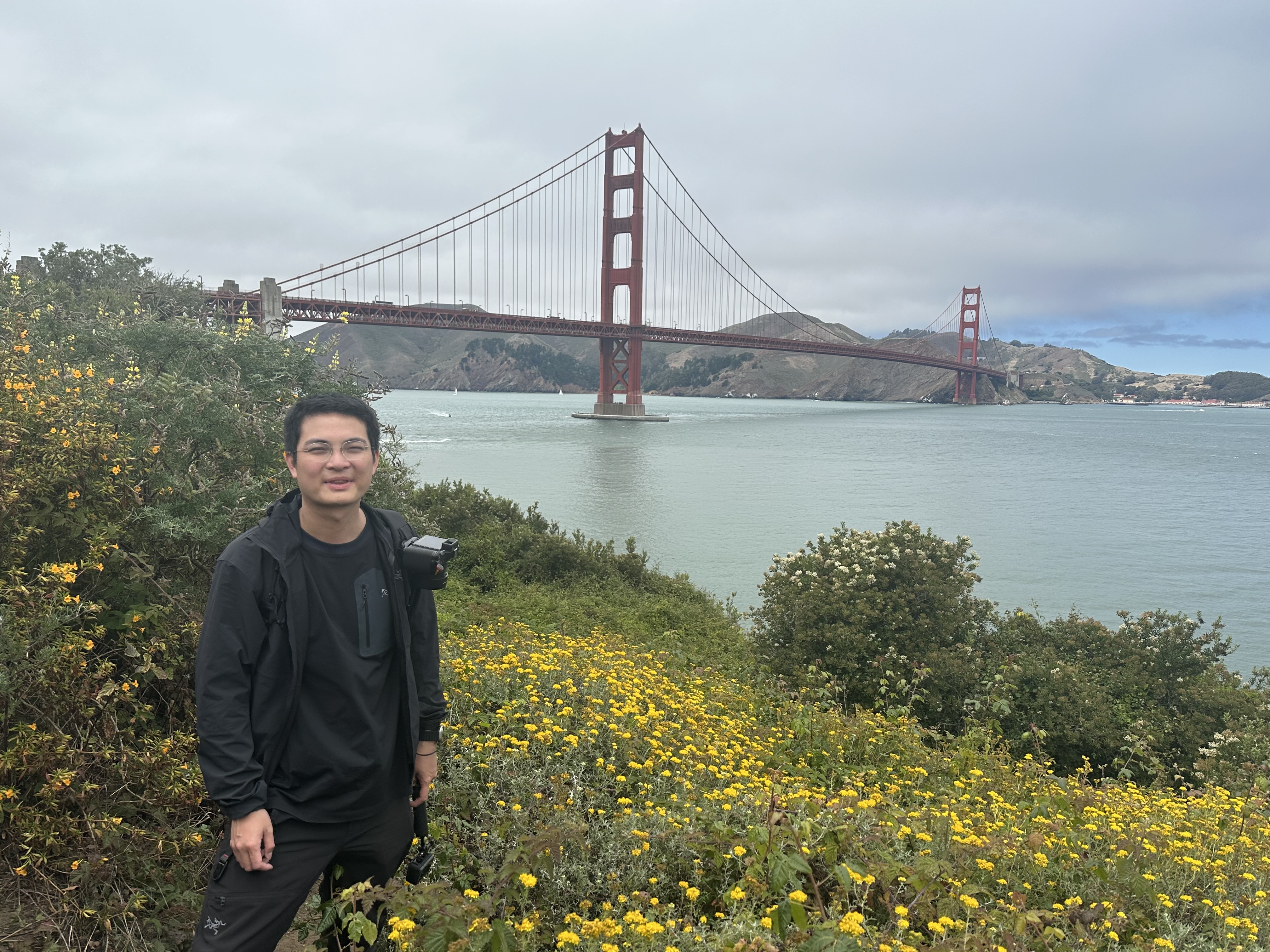 Chengguang Gan at the Golden Gate Bridge